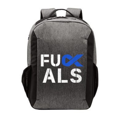 Fuck ALS Awareness Month Blue Ribbon Support Squad Fighter Vector Backpack