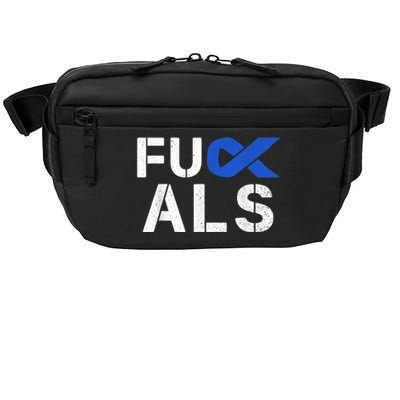 Fuck ALS Awareness Month Blue Ribbon Support Squad Fighter Crossbody Pack