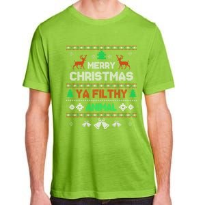 Funny Alone At Home Movies Merry Christmas You Filty Animal Gift Adult ChromaSoft Performance T-Shirt