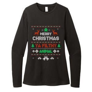 Funny Alone At Home Movies Merry Christmas You Filty Animal Gift Womens CVC Long Sleeve Shirt