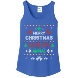 Funny Alone At Home Movies Merry Christmas You Filty Animal Gift Ladies Essential Tank