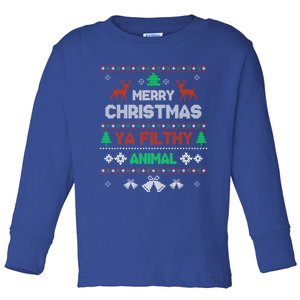 Funny Alone At Home Movies Merry Christmas You Filty Animal Gift Toddler Long Sleeve Shirt