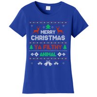 Funny Alone At Home Movies Merry Christmas You Filty Animal Gift Women's T-Shirt