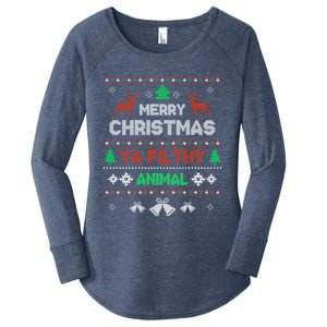 Funny Alone At Home Movies Merry Christmas You Filty Animal Gift Women's Perfect Tri Tunic Long Sleeve Shirt