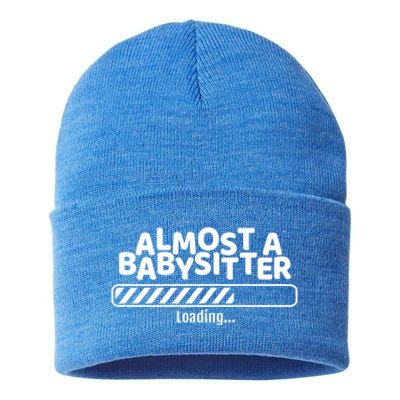 Funny Almost A Sitter Training To Be A Sitter Great Gift Sustainable Knit Beanie