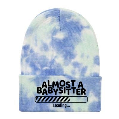 Funny Almost A Sitter Training To Be A Sitter Great Gift Tie Dye 12in Knit Beanie