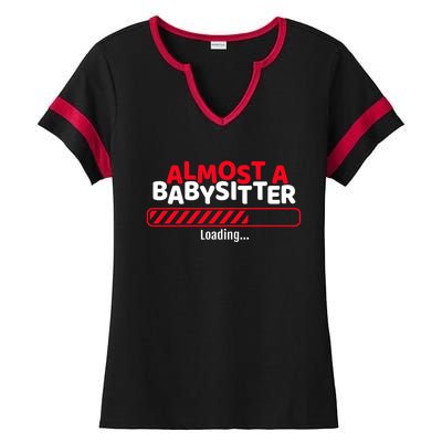 Funny Almost A Sitter Training To Be A Sitter Cute Gift Ladies Halftime Notch Neck Tee