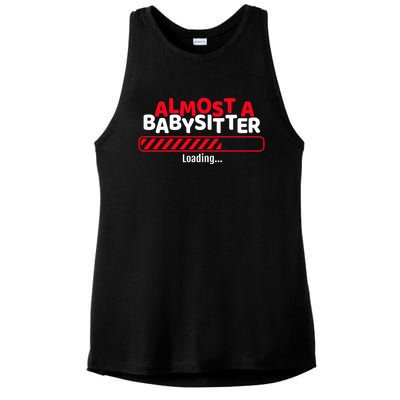 Funny Almost A Sitter Training To Be A Sitter Cute Gift Ladies PosiCharge Tri-Blend Wicking Tank