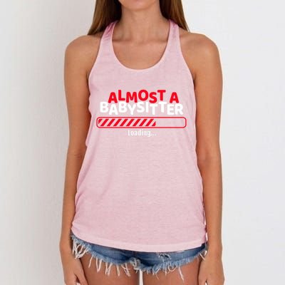 Funny Almost A Sitter Training To Be A Sitter Cute Gift Women's Knotted Racerback Tank