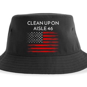 Funny Anti Biden Clean Up On Aisle 46 Impeach Biden Pro Trump 2024 Sustainable Bucket Hat