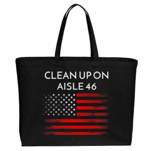 Funny Anti Biden Clean Up On Aisle 46 Impeach Biden Pro Trump 2024 Cotton Canvas Jumbo Tote