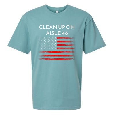 Funny Anti Biden Clean Up On Aisle 46 Impeach Biden Pro Trump 2024 Sueded Cloud Jersey T-Shirt