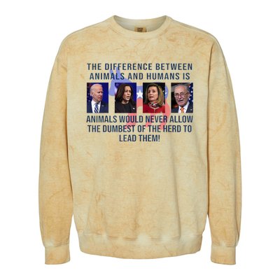 Funny Anti Biden Never Allow The Dumbest To Lead Democrats Colorblast Crewneck Sweatshirt