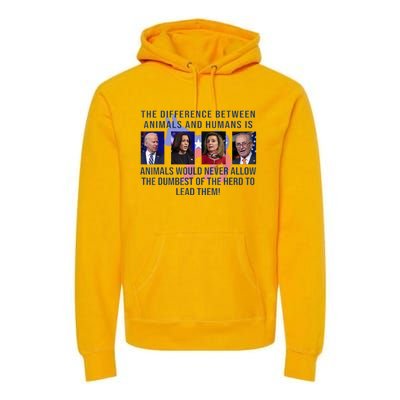 Funny Anti Biden Never Allow The Dumbest To Lead Democrats Premium Hoodie