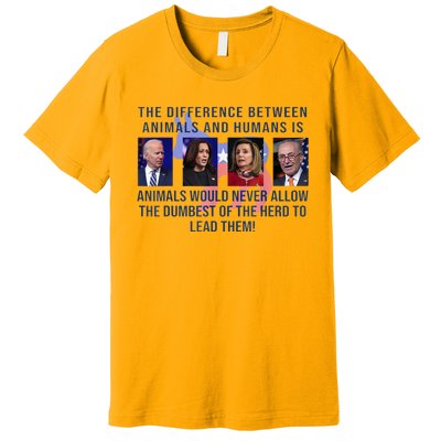 Funny Anti Biden Never Allow The Dumbest To Lead Democrats Premium T-Shirt