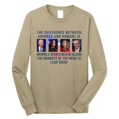 Funny Anti Biden Never Allow The Dumbest To Lead Democrats Long Sleeve Shirt