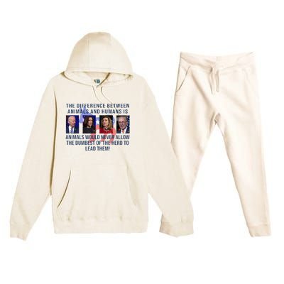 Funny Anti Biden Never Allow The Dumbest To Lead Democrats Premium Hooded Sweatsuit Set