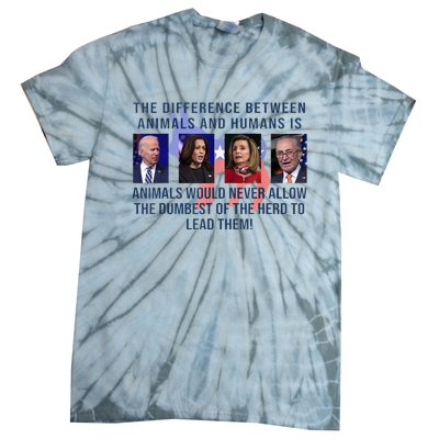 Funny Anti Biden Never Allow The Dumbest To Lead Democrats Tie-Dye T-Shirt