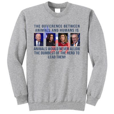 Funny Anti Biden Never Allow The Dumbest To Lead Democrats Tall Sweatshirt