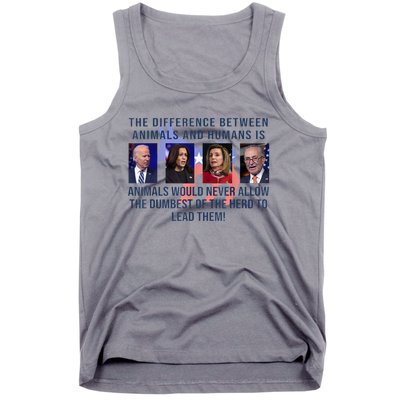 Funny Anti Biden Never Allow The Dumbest To Lead Democrats Tank Top