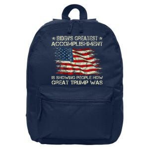 Funny Anti Biden BidenS Greatest Accomplishment Is Showing 16 in Basic Backpack