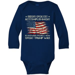 Funny Anti Biden BidenS Greatest Accomplishment Is Showing Baby Long Sleeve Bodysuit