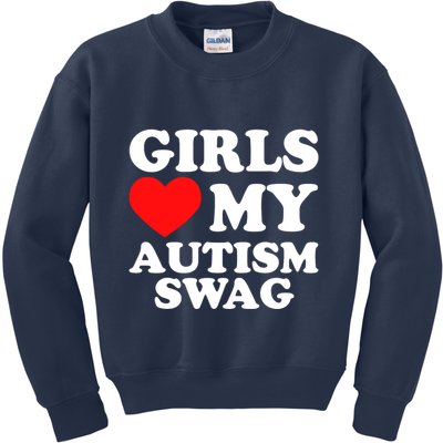 Funny Autistic Boy Gifts Girl Love My Autism Swag Awareness Gift Kids Sweatshirt