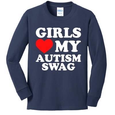 Funny Autistic Boy Gifts Girl Love My Autism Swag Awareness Gift Kids Long Sleeve Shirt