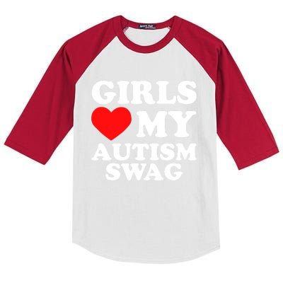 Funny Autistic Boy Gifts Girl Love My Autism Swag Awareness Gift Kids Colorblock Raglan Jersey