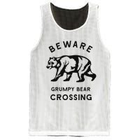 Funny Attitude Beware Grumpy Bear Crossing Dad Gift Mesh Reversible Basketball Jersey Tank