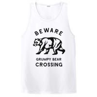 Funny Attitude Beware Grumpy Bear Crossing Dad Gift PosiCharge Competitor Tank