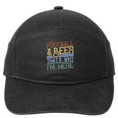Football And Beer That's Why I'm Here Gift, Game Day Gift 7-Panel Snapback Hat