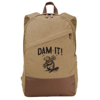 Funny Animal Beaver Dam It Cotton Canvas Backpack