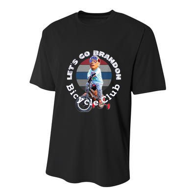 Funny Anti Biden Bicycle Brandon Bike Crash Trump 2024 Youth Performance Sprint T-Shirt