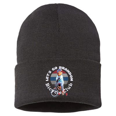 Funny Anti Biden Bicycle Brandon Bike Crash Trump 2024 Sustainable Knit Beanie