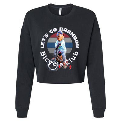 Funny Anti Biden Bicycle Brandon Bike Crash Trump 2024 Cropped Pullover Crew