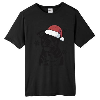 Funny American Bulldog Christmas Santa Hat Xmas Mom Dad Great Gift Tall Fusion ChromaSoft Performance T-Shirt