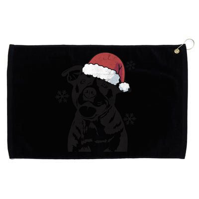 Funny American Bulldog Christmas Santa Hat Xmas Mom Dad Great Gift Grommeted Golf Towel