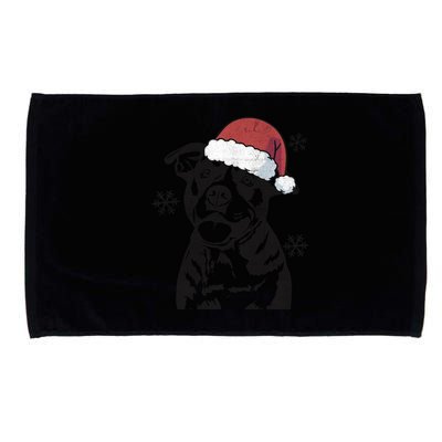 Funny American Bulldog Christmas Santa Hat Xmas Mom Dad Great Gift Microfiber Hand Towel