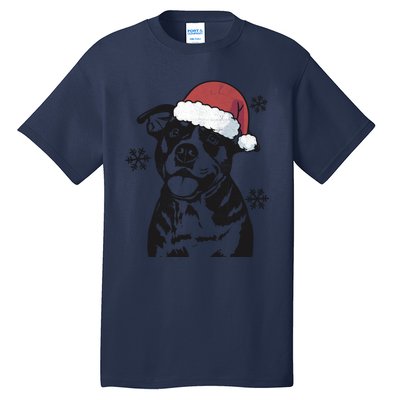 Funny American Bulldog Christmas Santa Hat Xmas Mom Dad Great Gift Tall T-Shirt