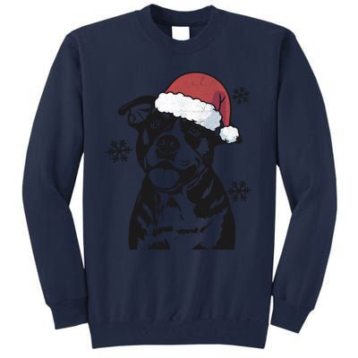 Funny American Bulldog Christmas Santa Hat Xmas Mom Dad Great Gift Tall Sweatshirt