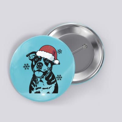 Funny American Bulldog Christmas Santa Hat Xmas Mom Dad Great Gift Button