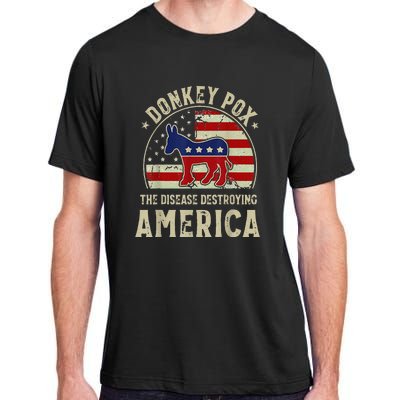 Funny Anti Biden Donkey Pox The Disease Destroying America Adult ChromaSoft Performance T-Shirt