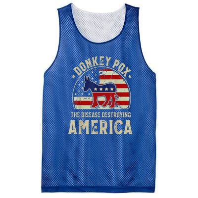 Funny Anti Biden Donkey Pox The Disease Destroying America Mesh Reversible Basketball Jersey Tank