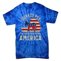 Funny Anti Biden Donkey Pox The Disease Destroying America Tie-Dye T-Shirt