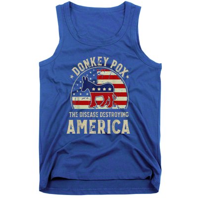 Funny Anti Biden Donkey Pox The Disease Destroying America Tank Top