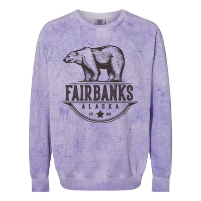 Fairbanks Alaska Bear Vacation And Cruise Gift Colorblast Crewneck Sweatshirt