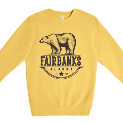 Fairbanks Alaska Bear Vacation And Cruise Gift Premium Crewneck Sweatshirt