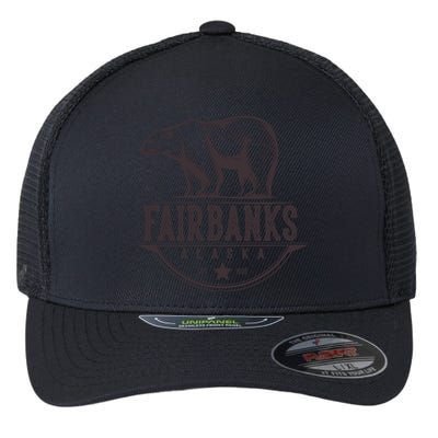 Fairbanks Alaska Bear Vacation And Cruise Gift Flexfit Unipanel Trucker Cap