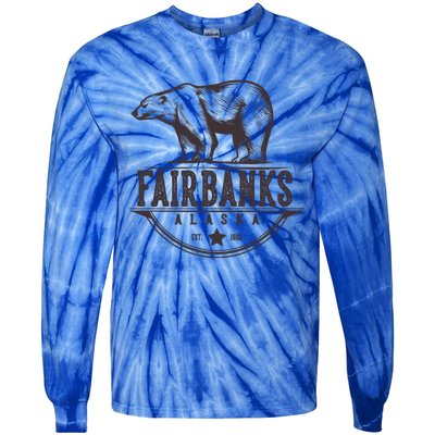 Fairbanks Alaska Bear Vacation And Cruise Gift Tie-Dye Long Sleeve Shirt